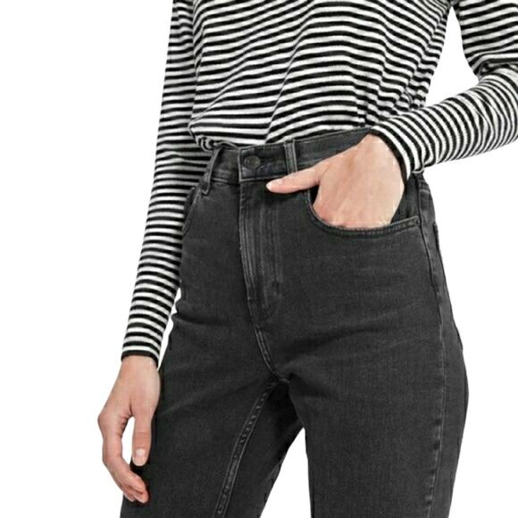 EVERLANE High Rise Straight ankle crop cropped jeans in washed black Size 25 - Picture 5 of 8